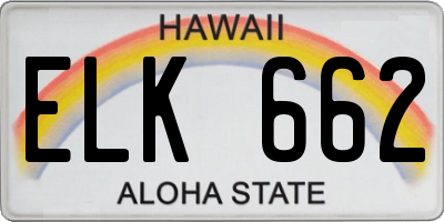 HI license plate ELK662