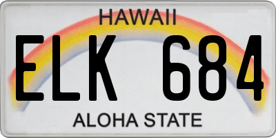 HI license plate ELK684