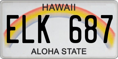 HI license plate ELK687