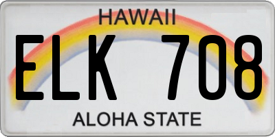 HI license plate ELK708