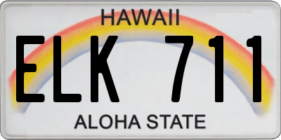 HI license plate ELK711