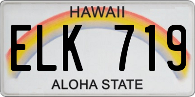 HI license plate ELK719