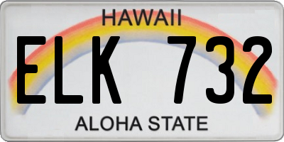 HI license plate ELK732