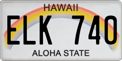 HI license plate ELK740