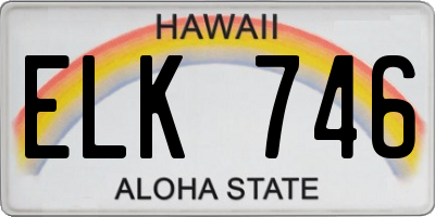 HI license plate ELK746
