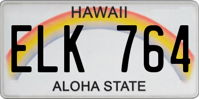 HI license plate ELK764