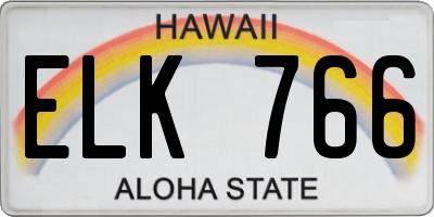 HI license plate ELK766