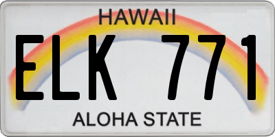 HI license plate ELK771