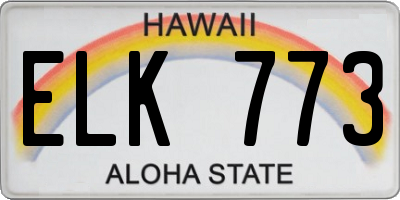 HI license plate ELK773
