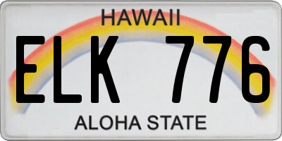 HI license plate ELK776