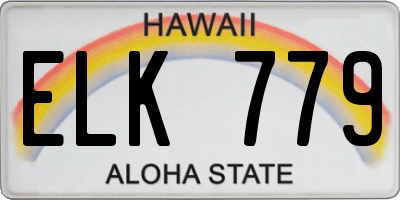 HI license plate ELK779