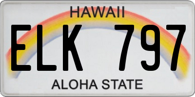 HI license plate ELK797