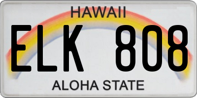 HI license plate ELK808