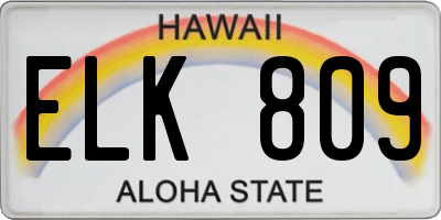 HI license plate ELK809