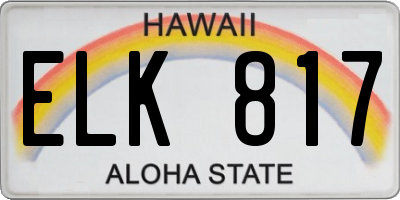 HI license plate ELK817