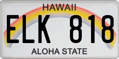 HI license plate ELK818