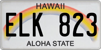 HI license plate ELK823
