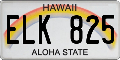 HI license plate ELK825
