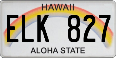 HI license plate ELK827