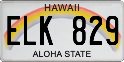 HI license plate ELK829