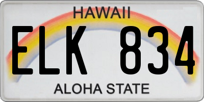 HI license plate ELK834