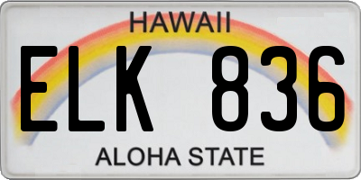 HI license plate ELK836