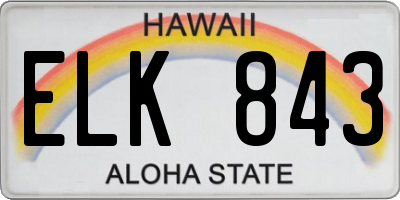 HI license plate ELK843