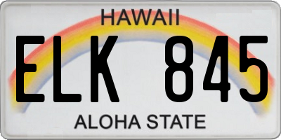 HI license plate ELK845
