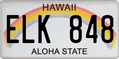 HI license plate ELK848