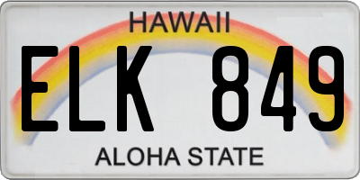 HI license plate ELK849