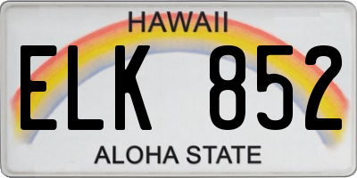 HI license plate ELK852