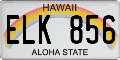 HI license plate ELK856