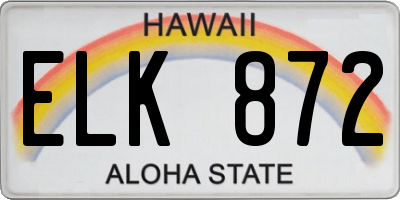 HI license plate ELK872