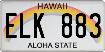 HI license plate ELK883