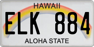 HI license plate ELK884