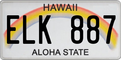 HI license plate ELK887