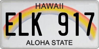 HI license plate ELK917