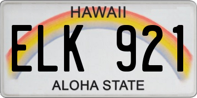 HI license plate ELK921