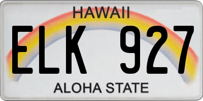 HI license plate ELK927