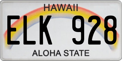 HI license plate ELK928