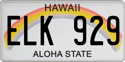HI license plate ELK929