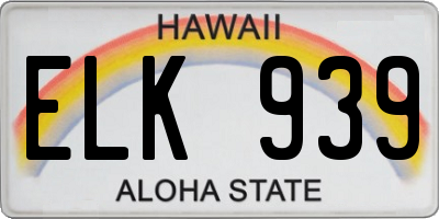 HI license plate ELK939