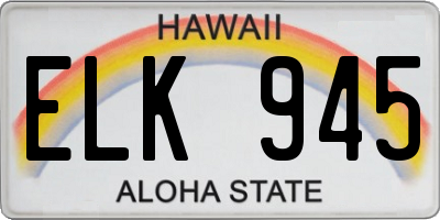 HI license plate ELK945