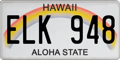HI license plate ELK948