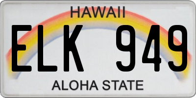 HI license plate ELK949