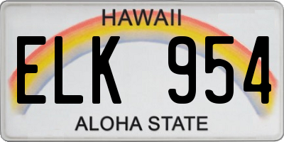 HI license plate ELK954