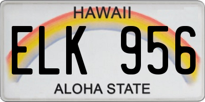 HI license plate ELK956