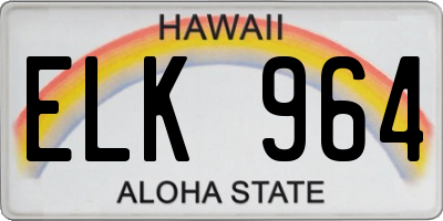 HI license plate ELK964