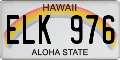 HI license plate ELK976