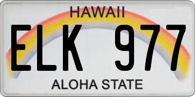 HI license plate ELK977